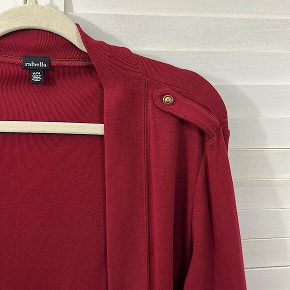 **Rafaella Cardigan Size Medium Burgundy Wine Long Sleeve * - Picture 6 of 8